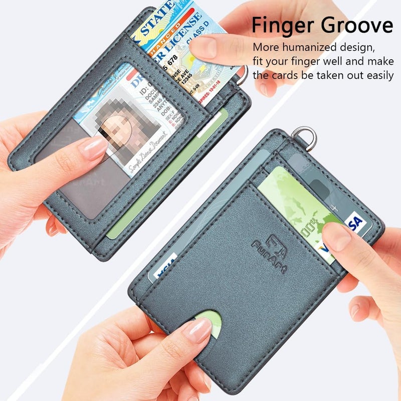 FurArt محفظة نحيفة وعصرية، محافظ جيب أمامي، حجب RFID، حامل بطاقات ائتمان للرجال - Image 3